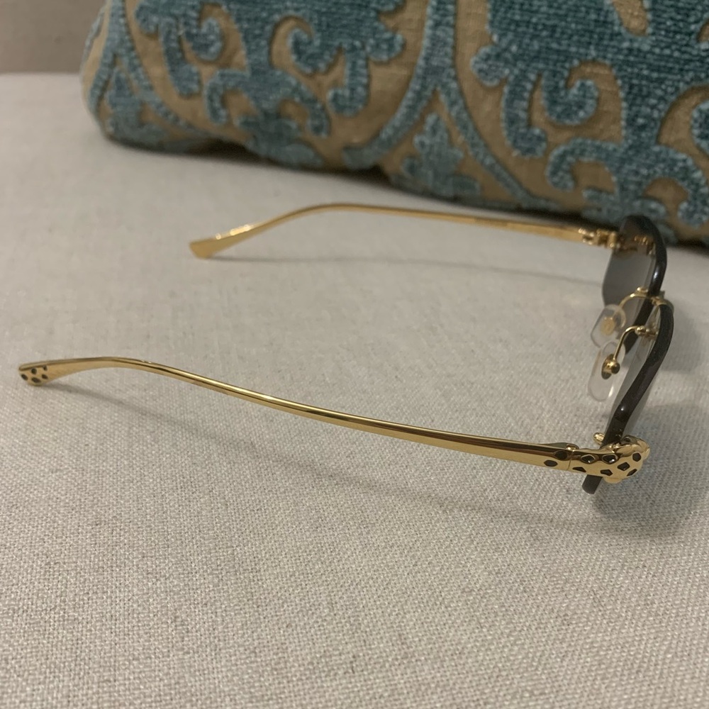 Cartier Panthere Classic 56MM 24K-Gold-Plated Metal Rimless Geometric Sunglasses - Picture 6 of 16